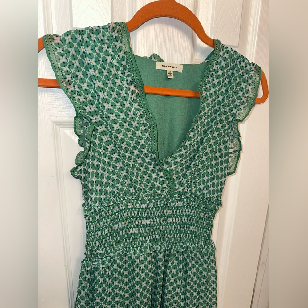 Max Studio Emerald Green Geometric Dress